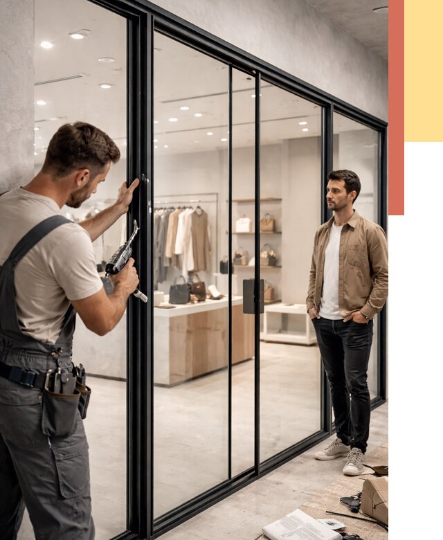 Стеклянные перегородки для магазинов в Топках от 8309 руб. под ключ | ОТДЕЛОЧНИК-Тпк