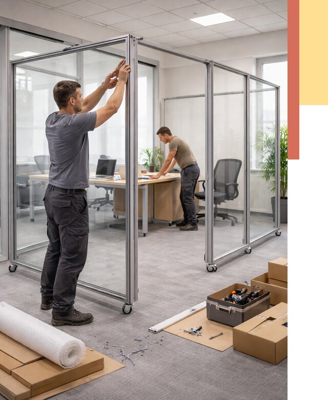 Мобильные офисные перегородки в Топках от 12666 руб. — установка под ключ | ОТДЕЛОЧНИК-Тпк