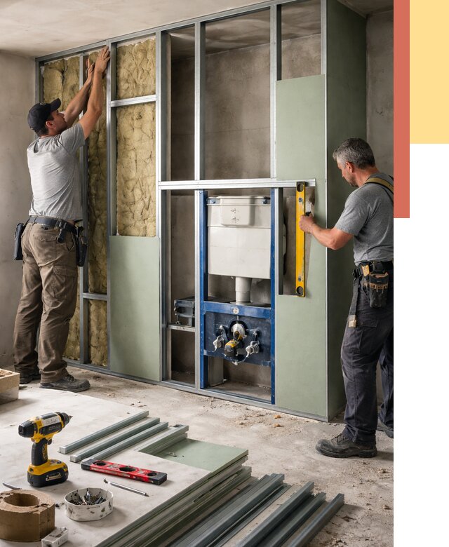 Установка сантехнических перегородок в Топках от 8613 руб. | ОТДЕЛОЧНИК-Тпк