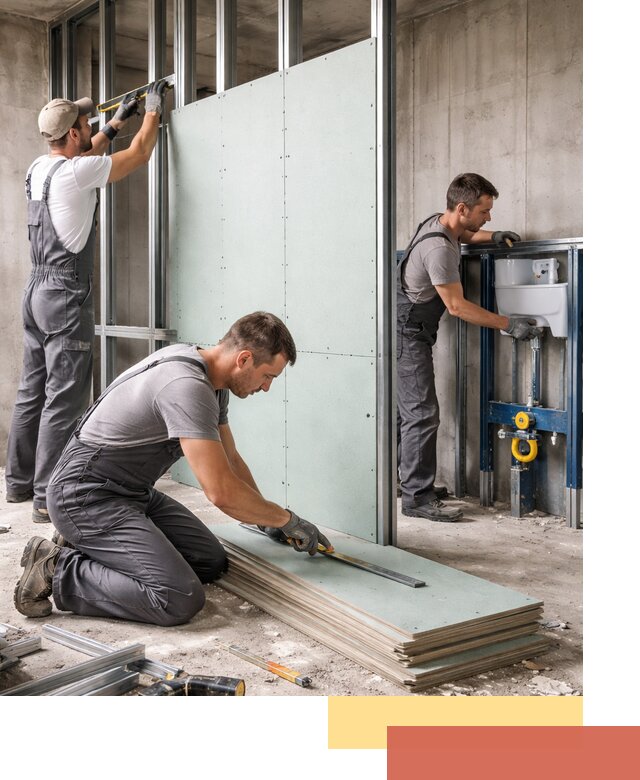 Монтаж и ремонт сантехнических перегородок в Топках