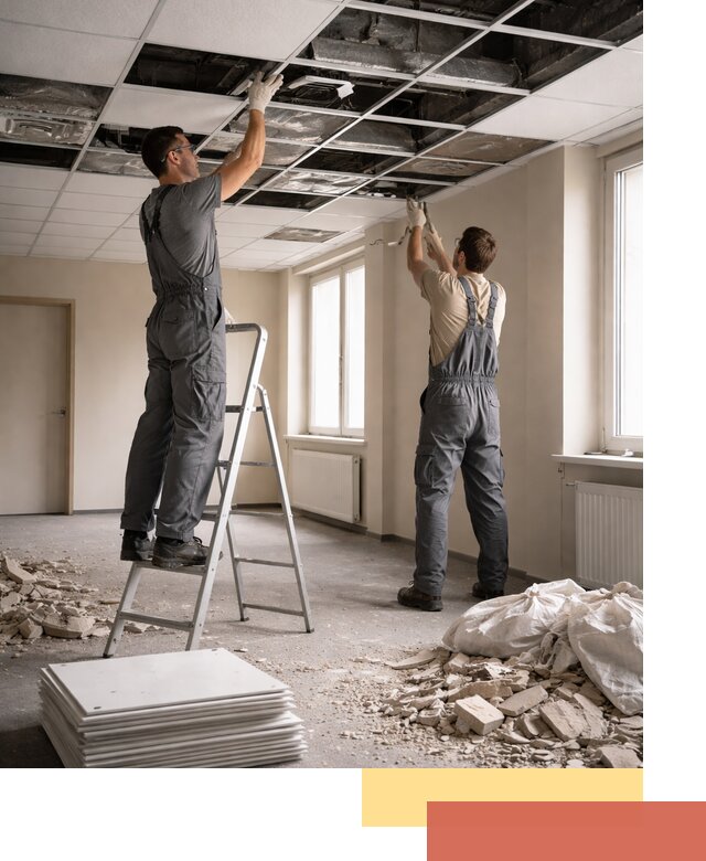 Демонтаж потолков Армстронг профессионально в Топках