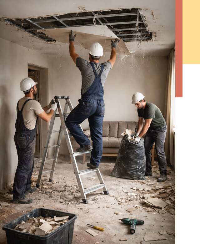 Демонтаж гипсокартонного потолка в Топках от 426 руб. за м2 — ОТДЕЛОЧНИК-Тпк