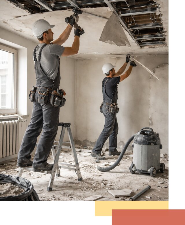 Демонтаж гипсокартонного потолка в Топках быстро и аккуратно