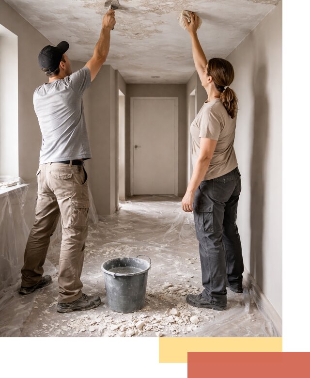 Удаление побелки с потолка в Топках — быстро и аккуратно