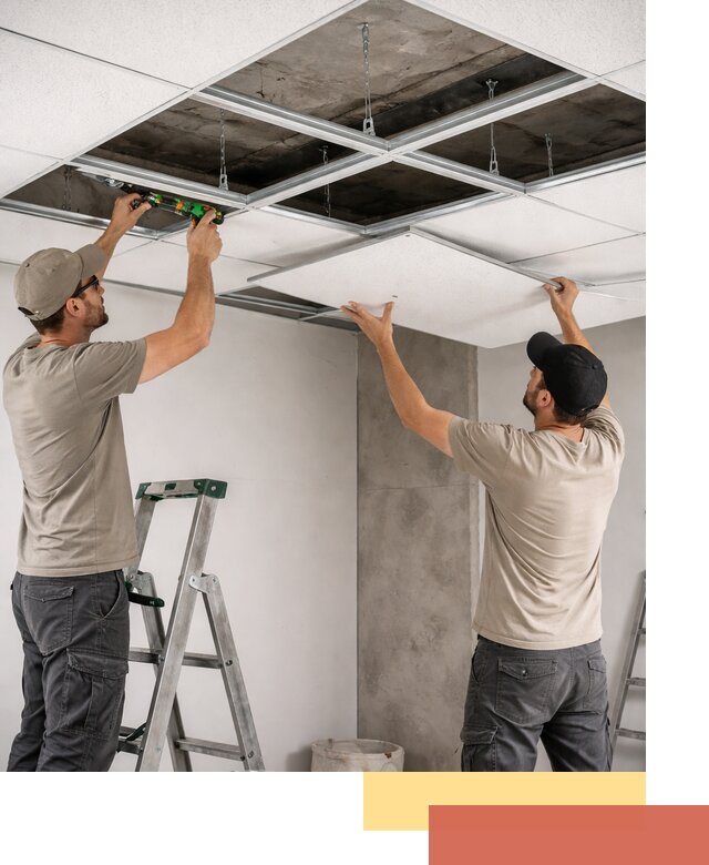 Монтаж потолка Армстронг под ключ в Топках