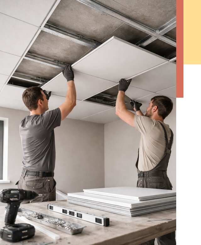 Монтаж кассетного потолка в Топках от 4560 руб/м2 — установка и сборка | ОТДЕЛОЧНИК-Тпк