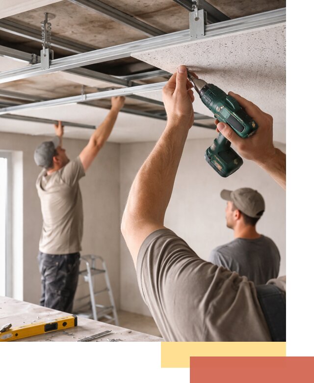 Монтаж акустического потолка в Топках под ключ