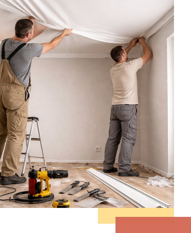 Монтаж ПВХ натяжного потолка в Топках качественно и быстро