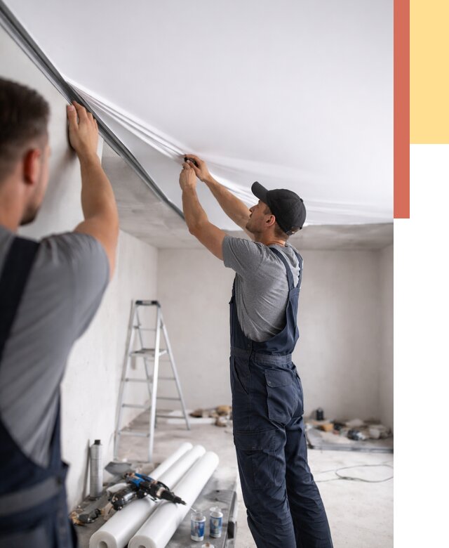 Монтаж матового натяжного потолка в Топках от 4560 руб./м² — быстро и недорого | ОТДЕЛОЧНИК-Тпк