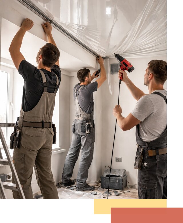 Монтаж глянцевого натяжного потолка в Топках быстро и качественно