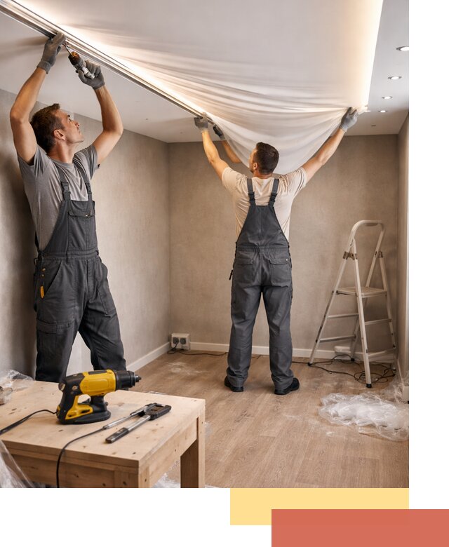 Монтаж натяжного потолка с подсветкой в Топках цена и сроки