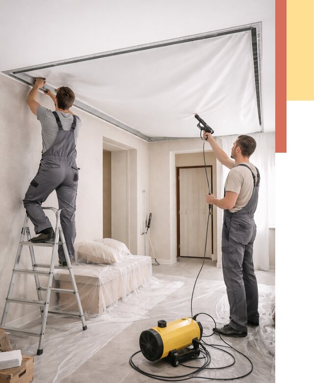 Монтаж натяжного потолка в прихожей в Топках от 2685 руб. под ключ | ОТДЕЛОЧНИК-Тпк