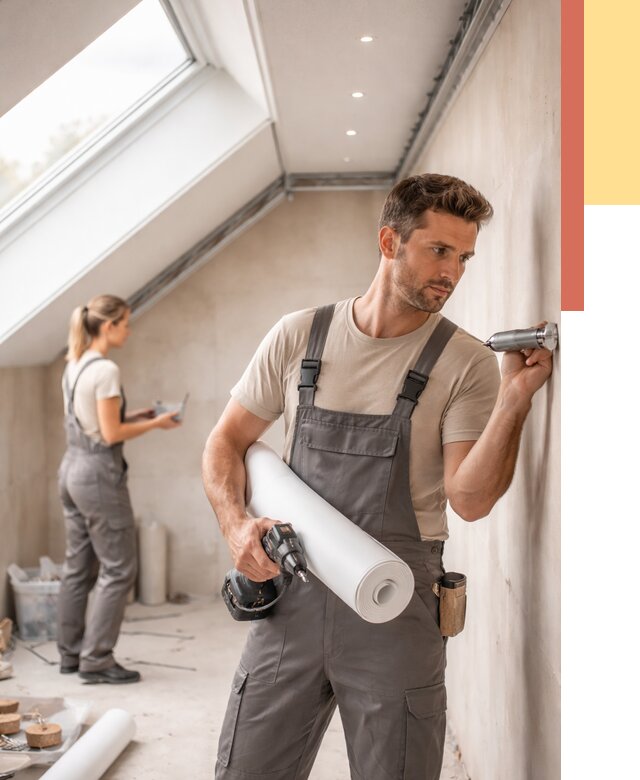 Монтаж натяжного потолка на мансарде в Топках от 3547 руб. | ОТДЕЛОЧНИК-Тпк