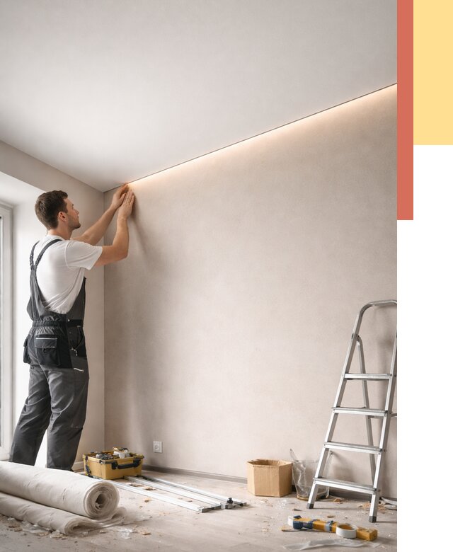 Теневые натяжные потолки в Топках от 8309 руб. под ключ | ОТДЕЛОЧНИК-Тпк