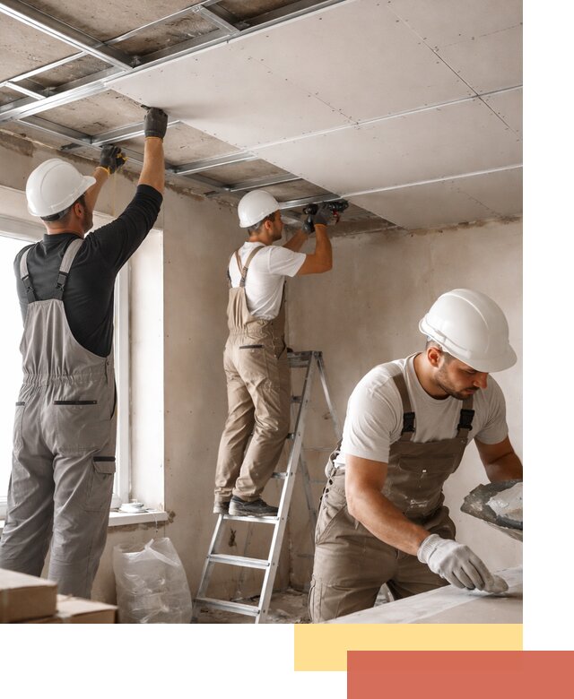 Одноуровневый потолок из гипсокартона в Топках — монтаж и отделка