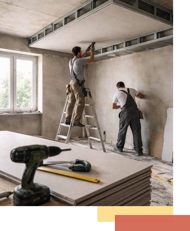 Двухуровневый потолок из гипсокартона в Топках