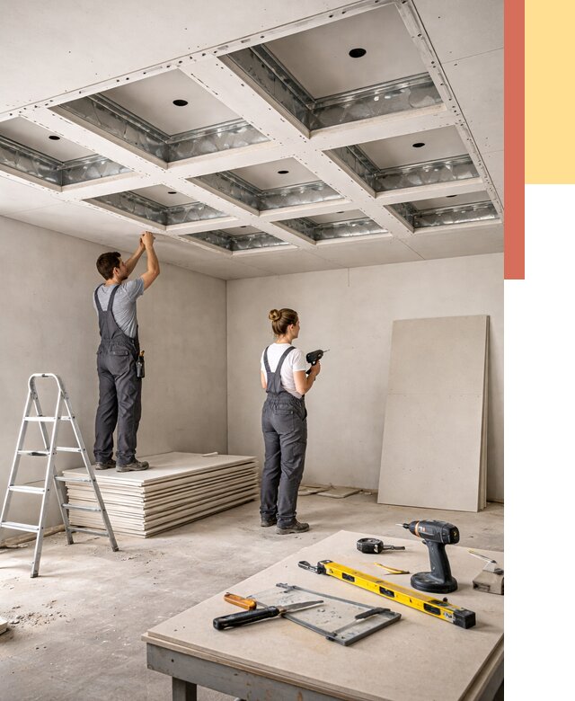 Кессонный потолок из гипсокартона в Топках от 1875 руб. — монтаж и под ключ | ОТДЕЛОЧНИК-Тпк