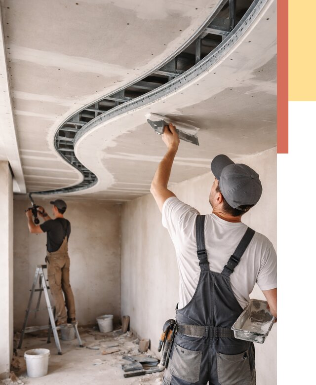 Криволинейный потолок из гипсокартона в Топках от 2128 руб./м2 | ОТДЕЛОЧНИК-Тпк