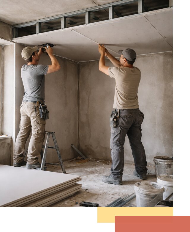 Короб из гипсокартона на потолке под ключ в Топках