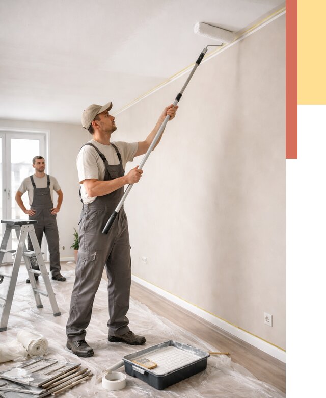 Покраска потолка из гипсокартона в Топках от 4560 руб./м2 — услуги под ключ | ОТДЕЛОЧНИК-Тпк