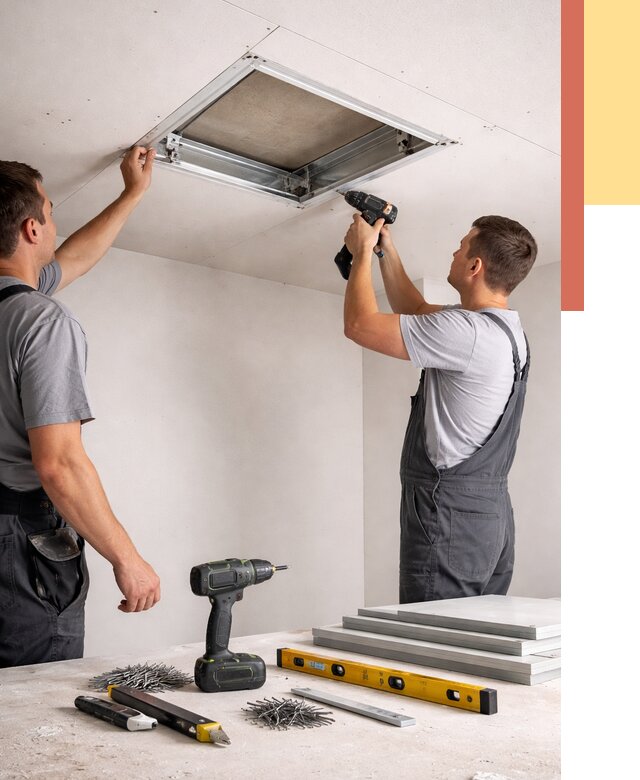 Установка люка в потолок ГКЛ в Топках от 2533 руб. под ключ | ОТДЕЛОЧНИК-Тпк