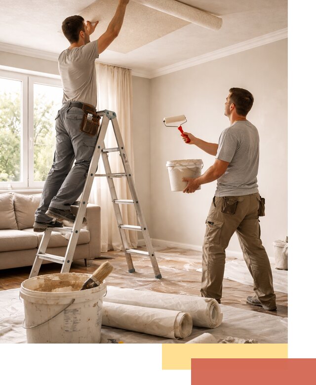 Поклейка обоев на потолок в Топках — качественно и быстро