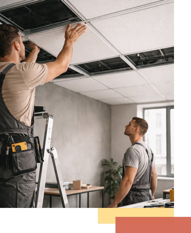 Монтаж потолочной плитки в Топках качественно и в срок