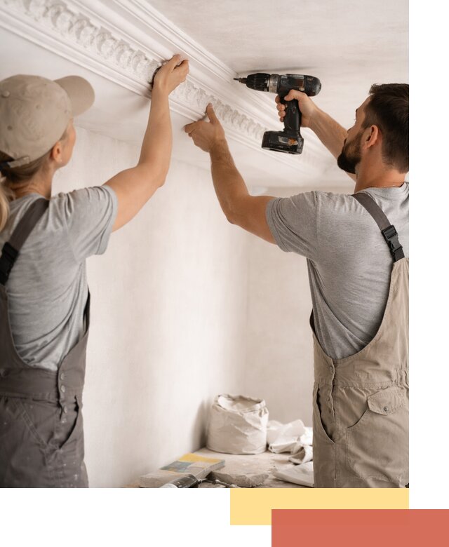 Профессиональный монтаж лепнины на потолок в Топках