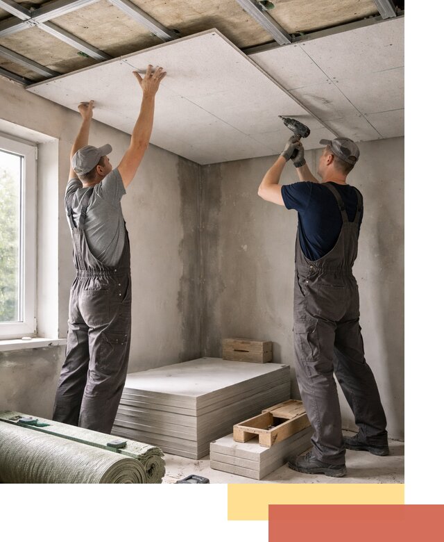 Шумоизоляция потолка панелями ЗИПС в Топках